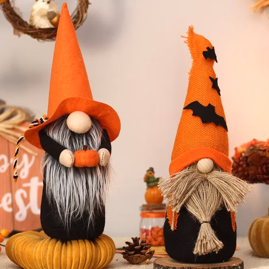 Nuevo Adornos decorativos de lino para Halloween, decoración de mesa