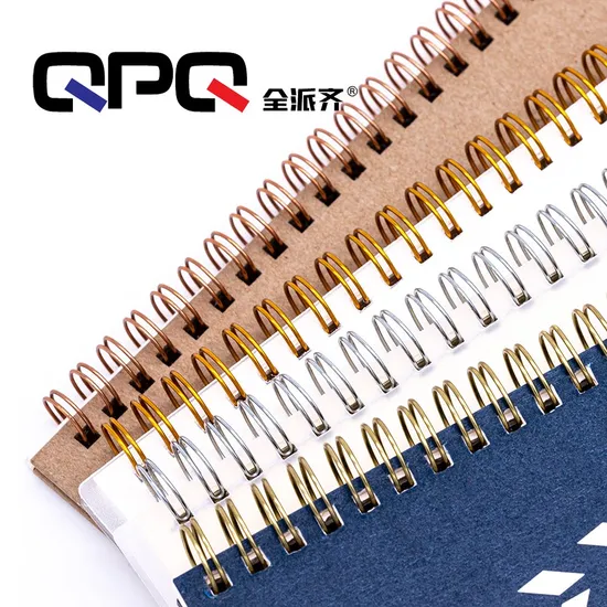 Tapa dura A5 Cuero PU Lácteos 80 hojas Cuaderno espiral Doble alambre