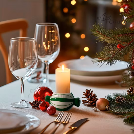  Portavelas de cerámica con diseño de muñeco de nieve y LED.  Manualidades para la decoración navideña del hogar.